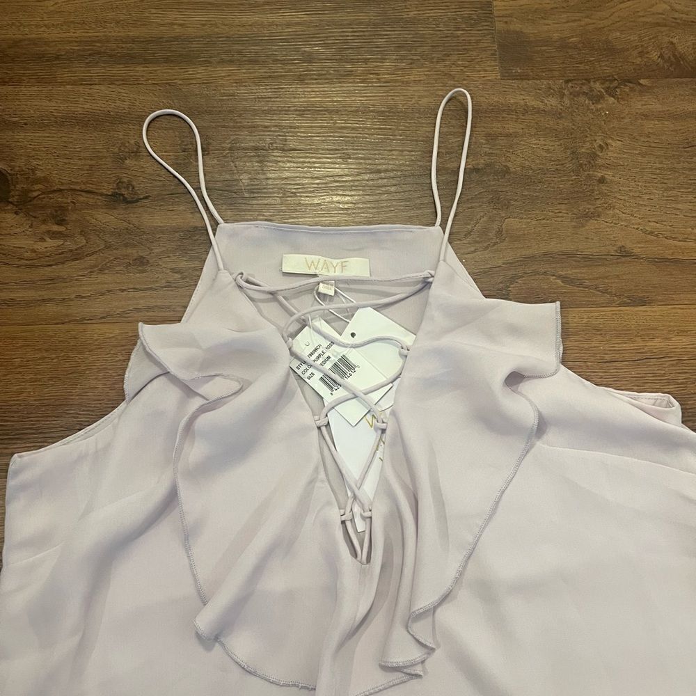 WAYF Lilac Ruffle Blouse  - Picture 6 of 8